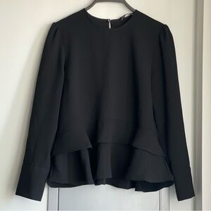 ZARA Black Peplum Blouse